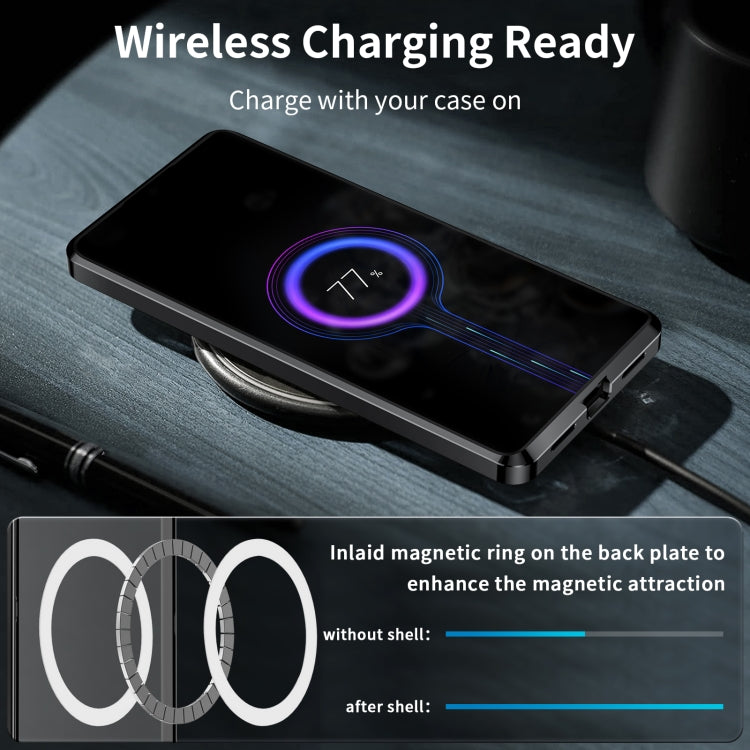 For Samsung Galaxy S23 5G MagSafe Magnetic Frosted Metal Phone Case(Black)