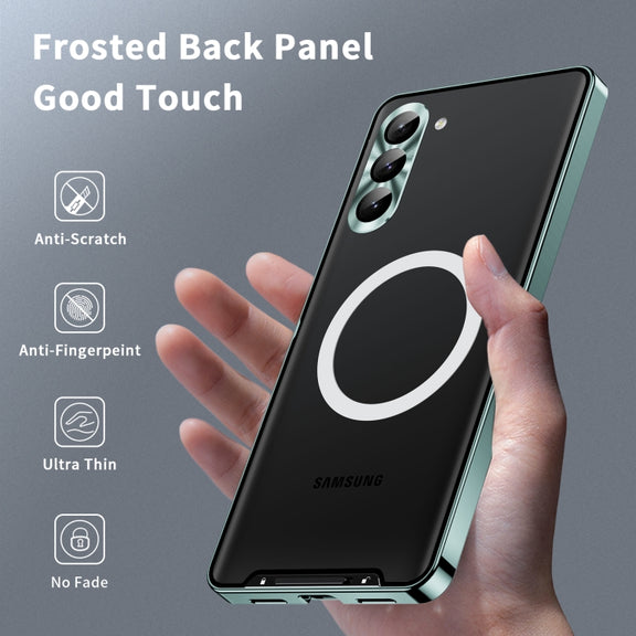 For Samsung Galaxy S23 5G MagSafe Magnetic Frosted Metal Phone Case(Green)