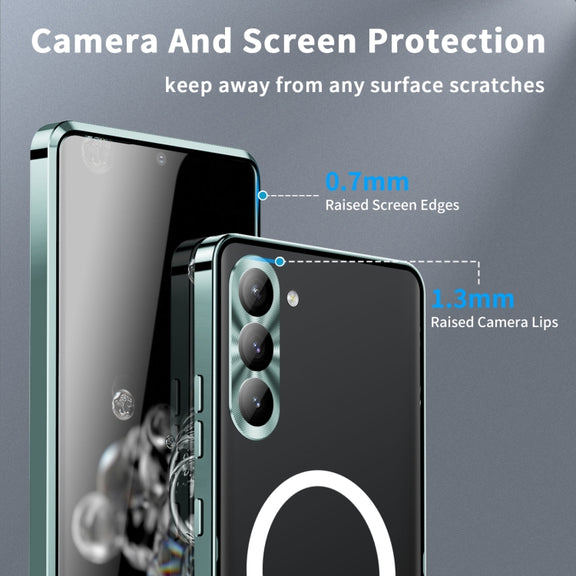 For Samsung Galaxy S23 5G MagSafe Magnetic Frosted Metal Phone Case(Green)