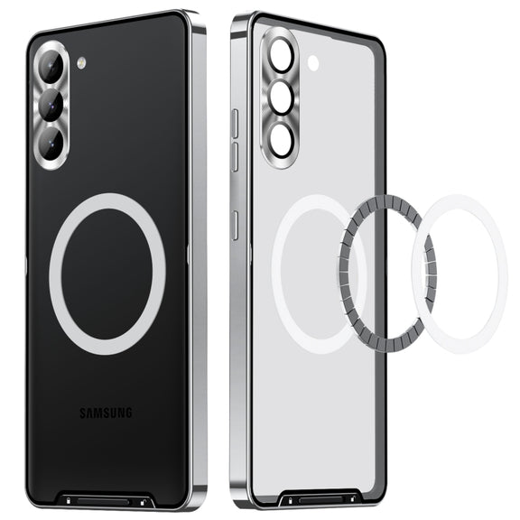 For Samsung Galaxy S23 5G MagSafe Magnetic Frosted Metal Phone Case(Silver)