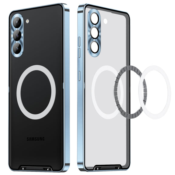 For Samsung Galaxy S23+ 5G MagSafe Magnetic Frosted Metal Phone Case(Blue)