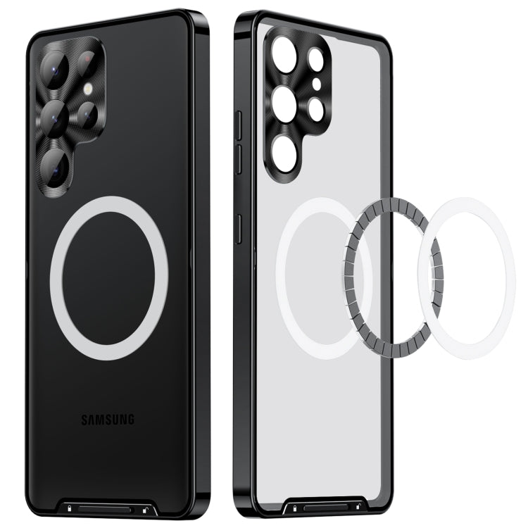 For Samsung Galaxy S23 Ultra 5G MagSafe Magnetic Frosted Metal Phone Case(Black)