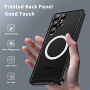 For Samsung Galaxy S23 Ultra 5G MagSafe Magnetic Frosted Metal Phone Case(Black)