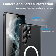 For Samsung Galaxy S23 Ultra 5G MagSafe Magnetic Frosted Metal Phone Case(Black)