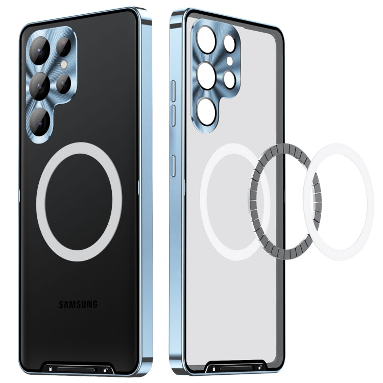 For Samsung Galaxy S23 Ultra 5G MagSafe Magnetic Frosted Metal Phone Case(Blue)