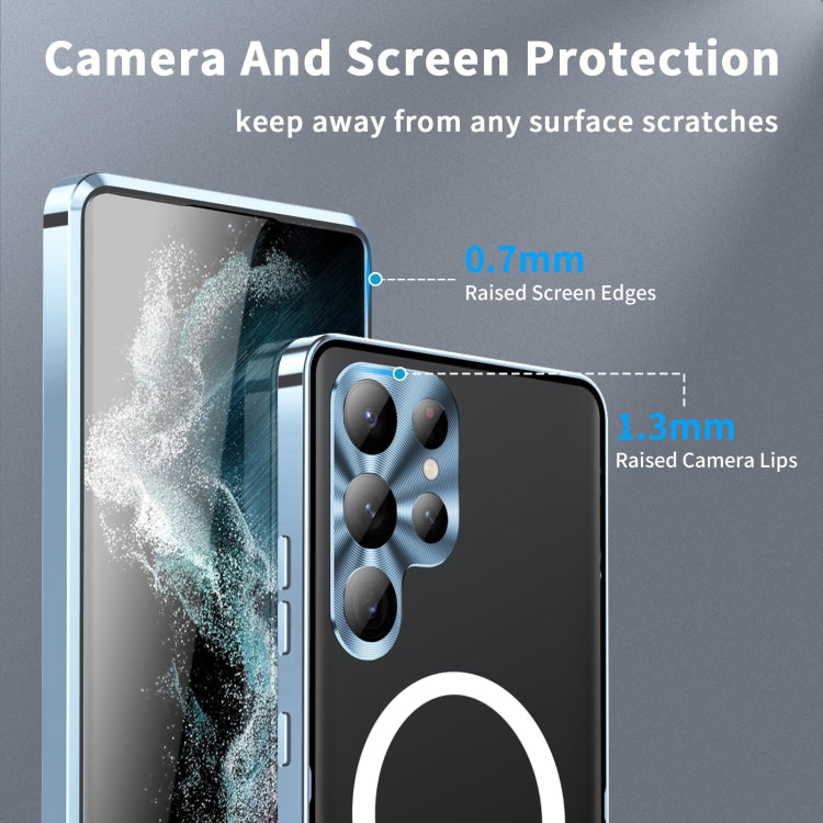 For Samsung Galaxy S23 Ultra 5G MagSafe Magnetic Frosted Metal Phone Case(Blue)