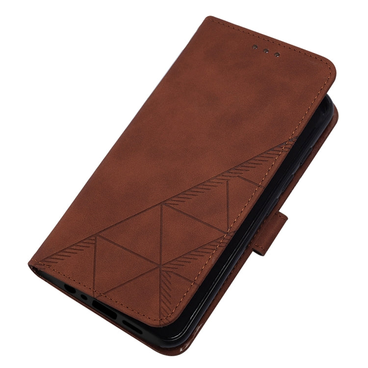 For Samsung Galaxy A04e Crossbody 3D Embossed Flip Leather Phone Case(Brown)
