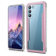 For Samsung Galaxy S22 5G iPAKY Thunder Series Aluminum Frame + TPU Bumper + Clear PC Shockproof Phone Case(Rose Gold)