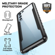 For Samsung Galaxy S22 5G iPAKY Thunder Series Aluminum Frame + TPU Bumper + Clear PC Shockproof Phone Case(Rose Gold)