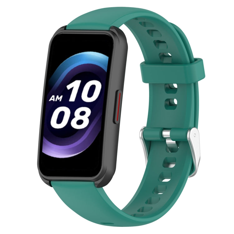For Keep Band B5 / B4 / B4 Lite 16mm Glossy Surface Silicone Watch Band(Pine Green)