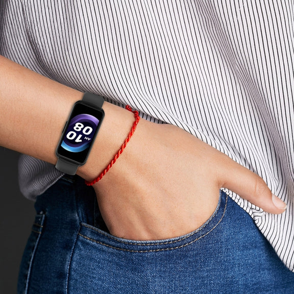 For Keep Band B5 / B4 / B4 Lite 16mm Glossy Surface Silicone Watch Band(Dark Grey)