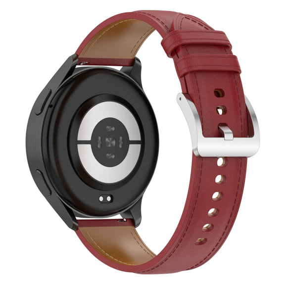 For Huawei Watch Buds/Xiaomi Watch S2 22mm Genuine Leather Watch Band(Red)