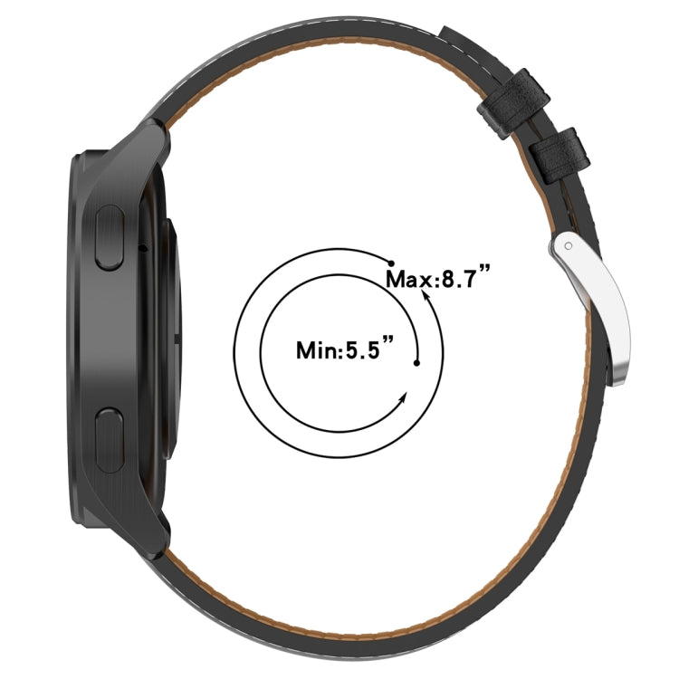 For Huawei Watch Buds/Xiaomi Watch S2 22mm Genuine Leather Watch Band(Light Brown)