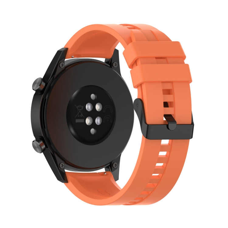 For Huawei Watch Buds 20mm Silicone Black Buckle Watch Band(Vitality Orange)
