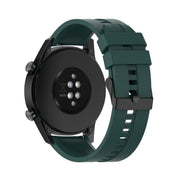 For Huawei Watch Buds 20mm Silicone Black Buckle Watch Band(Dark Green)