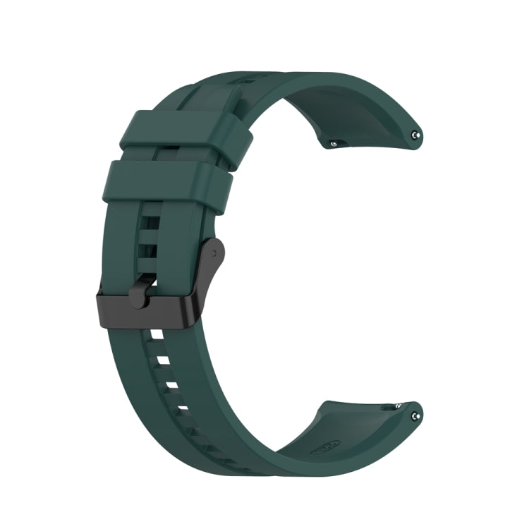 For Huawei Watch Buds 20mm Silicone Black Buckle Watch Band(Dark Green)