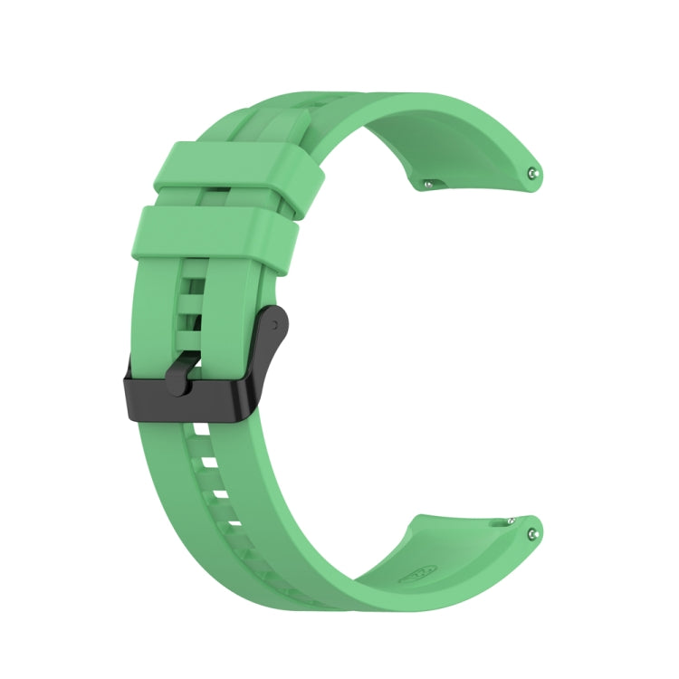 For Huawei Watch 3 Pro New 20mm Silicone Black Buckle Watch Band(Mint Green)