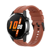 For Huawei Watch 3 Pro New 20mm Silicone Black Buckle Watch Band(Cabernet Orange)