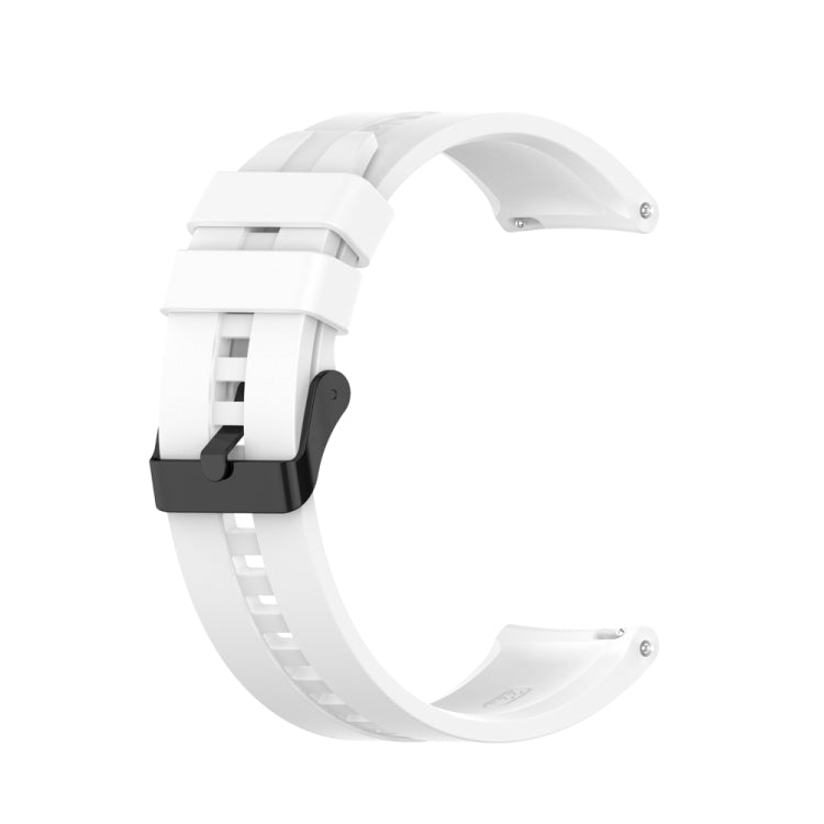 For Huawei Watch Buds 22mm Silicone Black Buckle Watch Band(White)