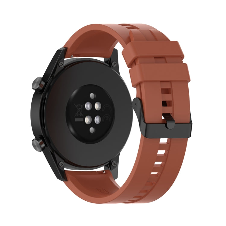 For Huawei Watch Buds 22mm Silicone Black Buckle Watch Band(Cabernet Orange)