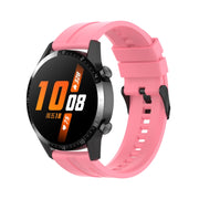 For Huawei Watch Buds 22mm Silicone Black Buckle Watch Band(Pink)