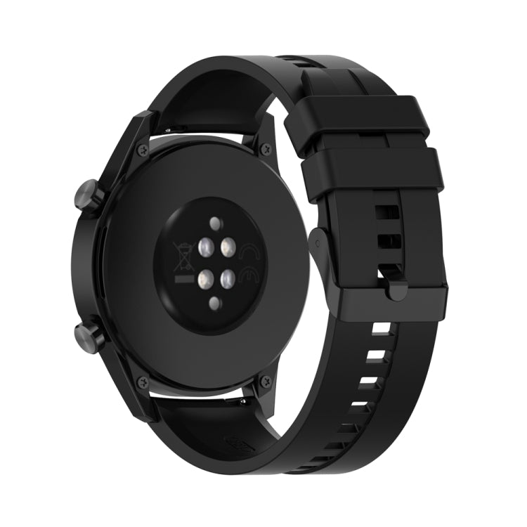 For Huawei Watch Buds 22mm Silicone Black Buckle Watch Band(Black)