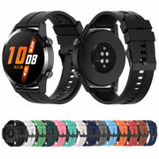 For Huawei Watch Buds 22mm Silicone Black Buckle Watch Band(White)