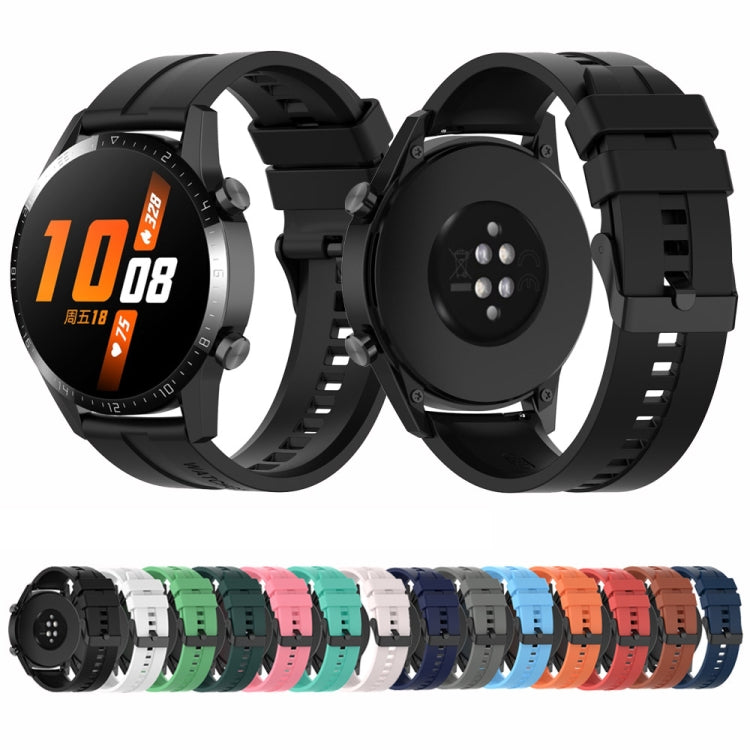 For Huawei Watch Buds 22mm Silicone Black Buckle Watch Band(Black)