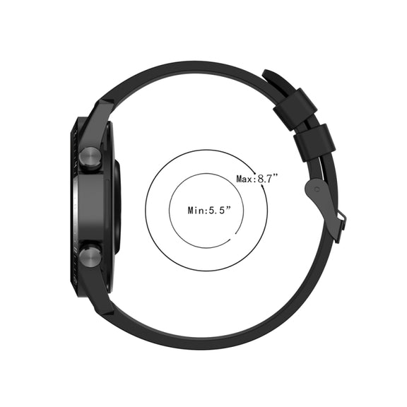 For Huawei Watch Buds 22mm Silicone Black Buckle Watch Band(Black)