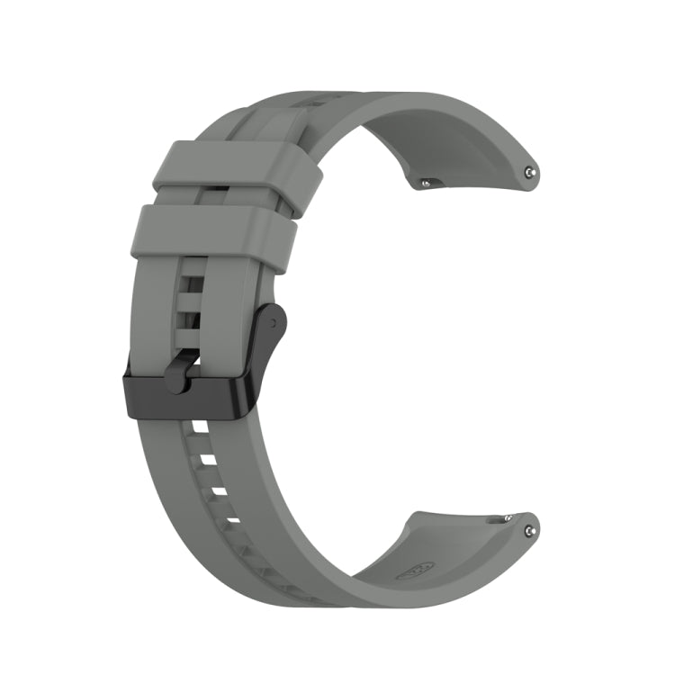 For Huawei Watch 3 Pro New 22mm Silicone Black Buckle Watch Band(Grey)
