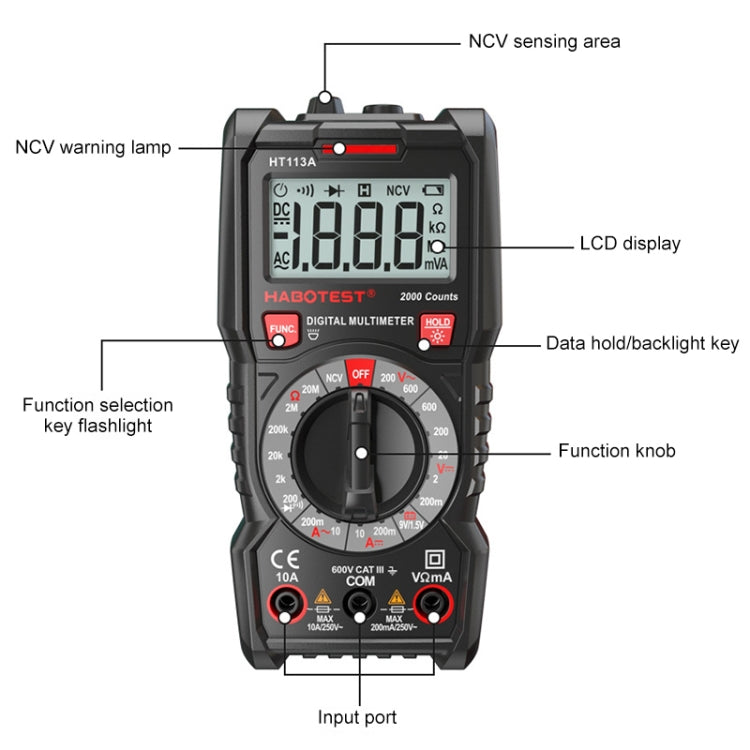 HABOTEST HT113C Automatic Range High-precision Digital Multimeter