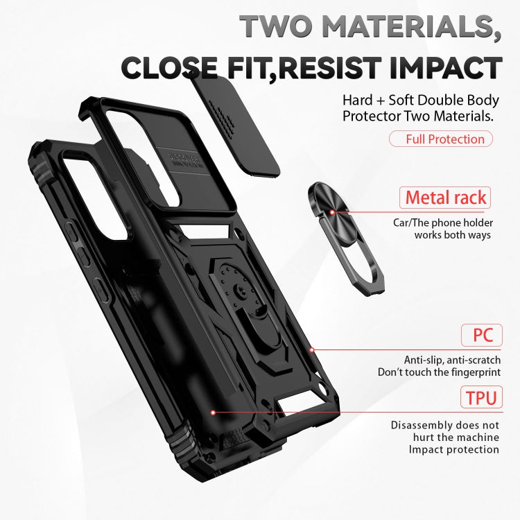 For Samsung Galaxy A54 5G Sliding Camshield Holder Phone Case(Black)