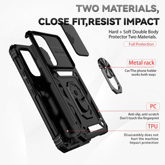 For Samsung Galaxy A54 5G Sliding Camshield Holder Phone Case(Black)