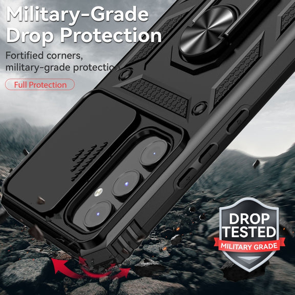 For Samsung Galaxy A54 5G Sliding Camshield Holder Phone Case(Black)