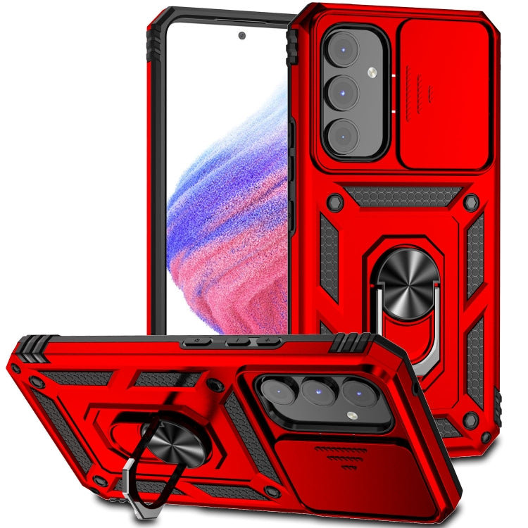 For Samsung Galaxy A54 5G Sliding Camshield Holder Phone Case(Red)