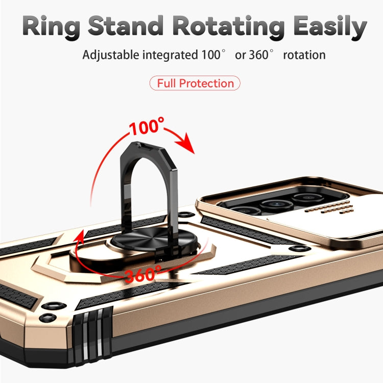 For Samsung Galaxy A54 5G Sliding Camshield Holder Phone Case(Gold)