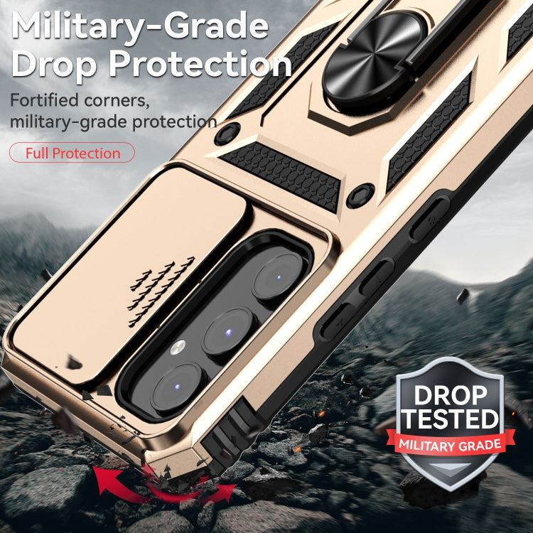 For Samsung Galaxy A54 5G Sliding Camshield Holder Phone Case(Gold)