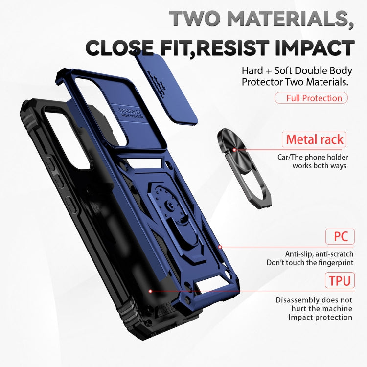 For Samsung Galaxy A54 5G Sliding Camshield Holder Phone Case(Blue)