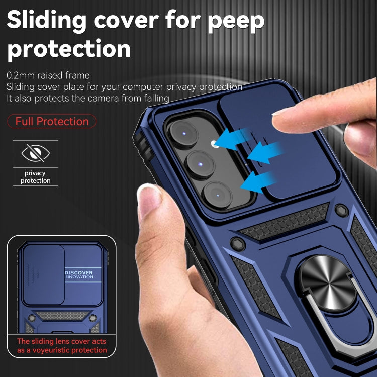 For Samsung Galaxy A54 5G Sliding Camshield Holder Phone Case(Blue)