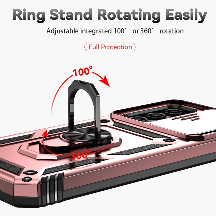 For Samsung Galaxy A54 5G Sliding Camshield Holder Phone Case(Rose Gold)
