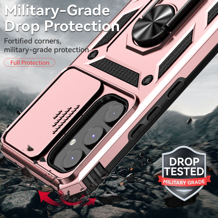 For Samsung Galaxy A54 5G Sliding Camshield Holder Phone Case(Rose Gold)