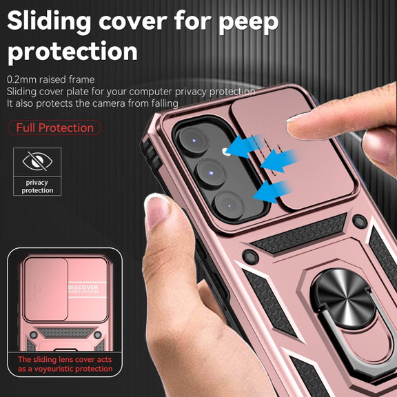 For Samsung Galaxy A54 5G Sliding Camshield Holder Phone Case(Rose Gold)