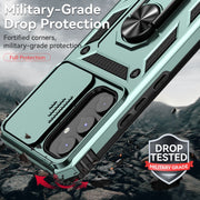 For Samsung Galaxy A54 5G Sliding Camshield Holder Phone Case(Dark Green)