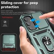 For Samsung Galaxy A54 5G Sliding Camshield Holder Phone Case(Dark Green)