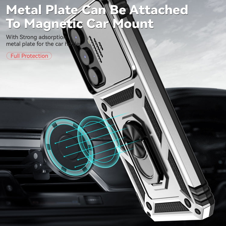 For Samsung Galaxy A54 5G Sliding Camshield Holder Phone Case(Silver)