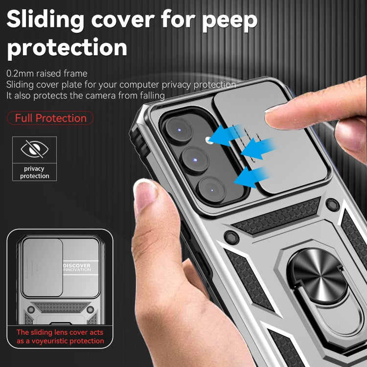 For Samsung Galaxy A54 5G Sliding Camshield Holder Phone Case(Silver)
