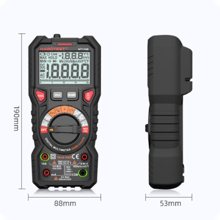 HABOTEST HT118E Handheld High-precision Full Gear Fire Prevention Digital Multimeter