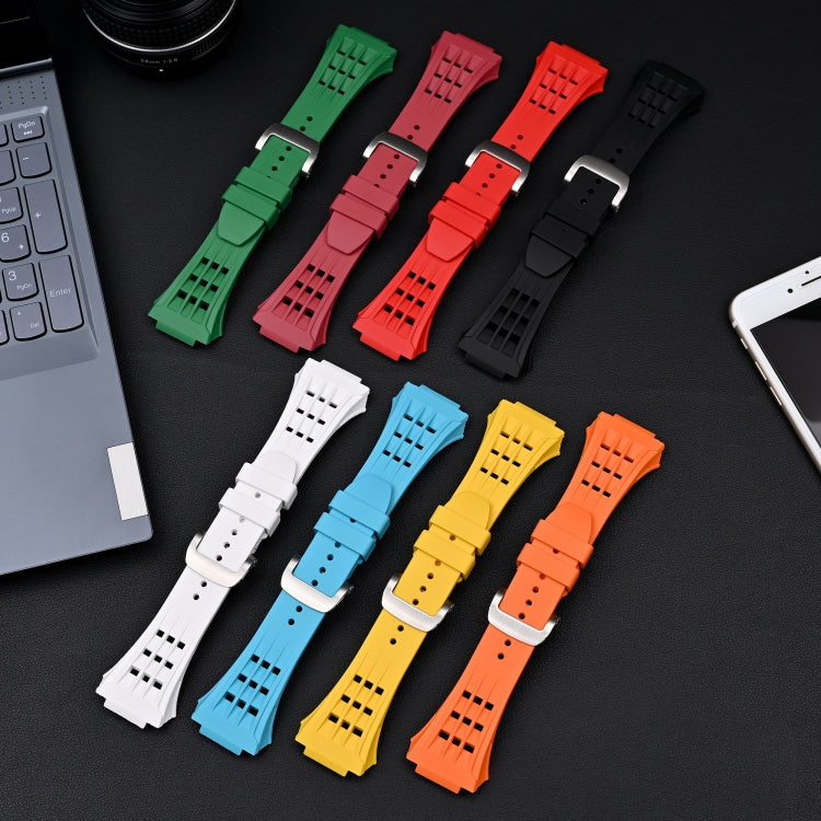 Fluorine Rubber Clear Watch Band Case For Apple Watch Series 8&7 45mm/SE 2&6&SE&5&4 44mm(Red)
