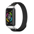 For Huawei Band 6 / Honor Band 6 / 7 MIJOBS Nylon Breathable Watch Band(Black Silver) - Watch Bands by MIJOBS