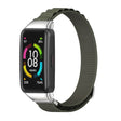 For Huawei Band 6 / Honor Band 6 / 7 MIJOBS Nylon Breathable Watch Band(Army Green Silver)